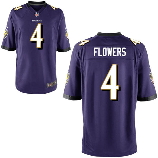 Zay Flowers Baltimore Ravens Nike Youth Game Jersey - Purple