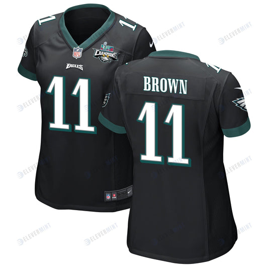 A.J. Brown 11 Philadelphia Eagles Super Bowl LVII Champions 2 Stars Women Game Jersey - Black