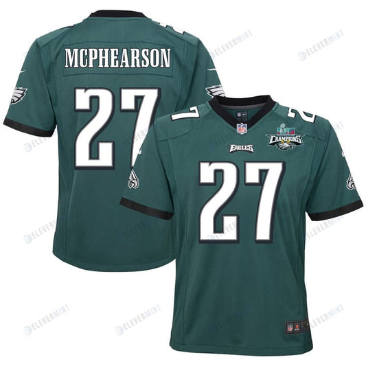 Zech McPhearson 27 Philadelphia Eagles Super Bowl LVII Champions 2 Stars 2 Stars Youth Game Jersey - Black